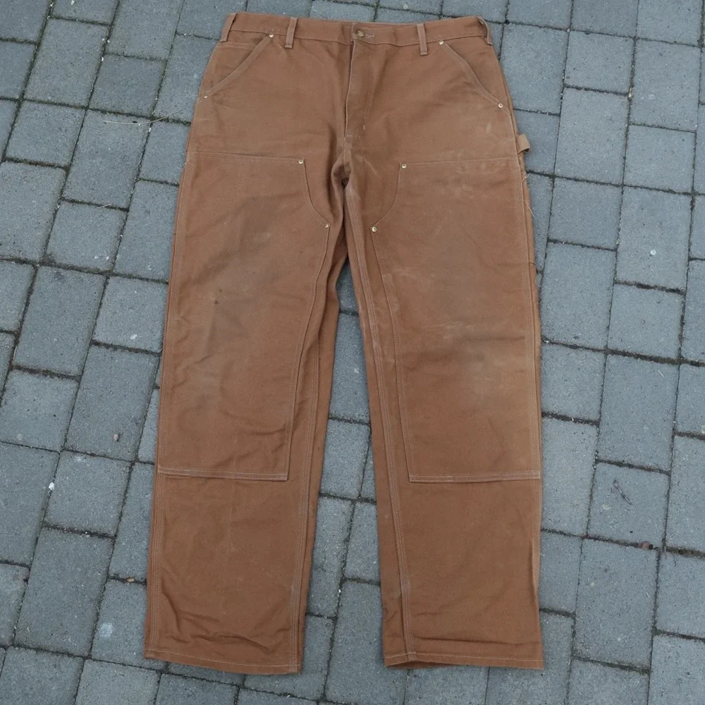Vintage Carhartt Double Knee 38x30 Duck Canvas Carpenter B01 BRN Made in USA